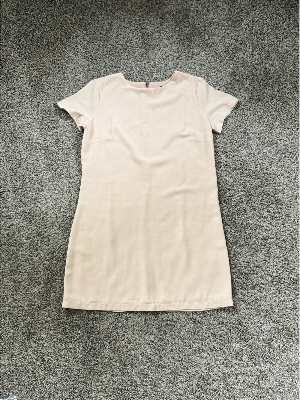 Lulus Light Pink Shift Dress Short Sleeve Crew Neck Mini Career Office Size S